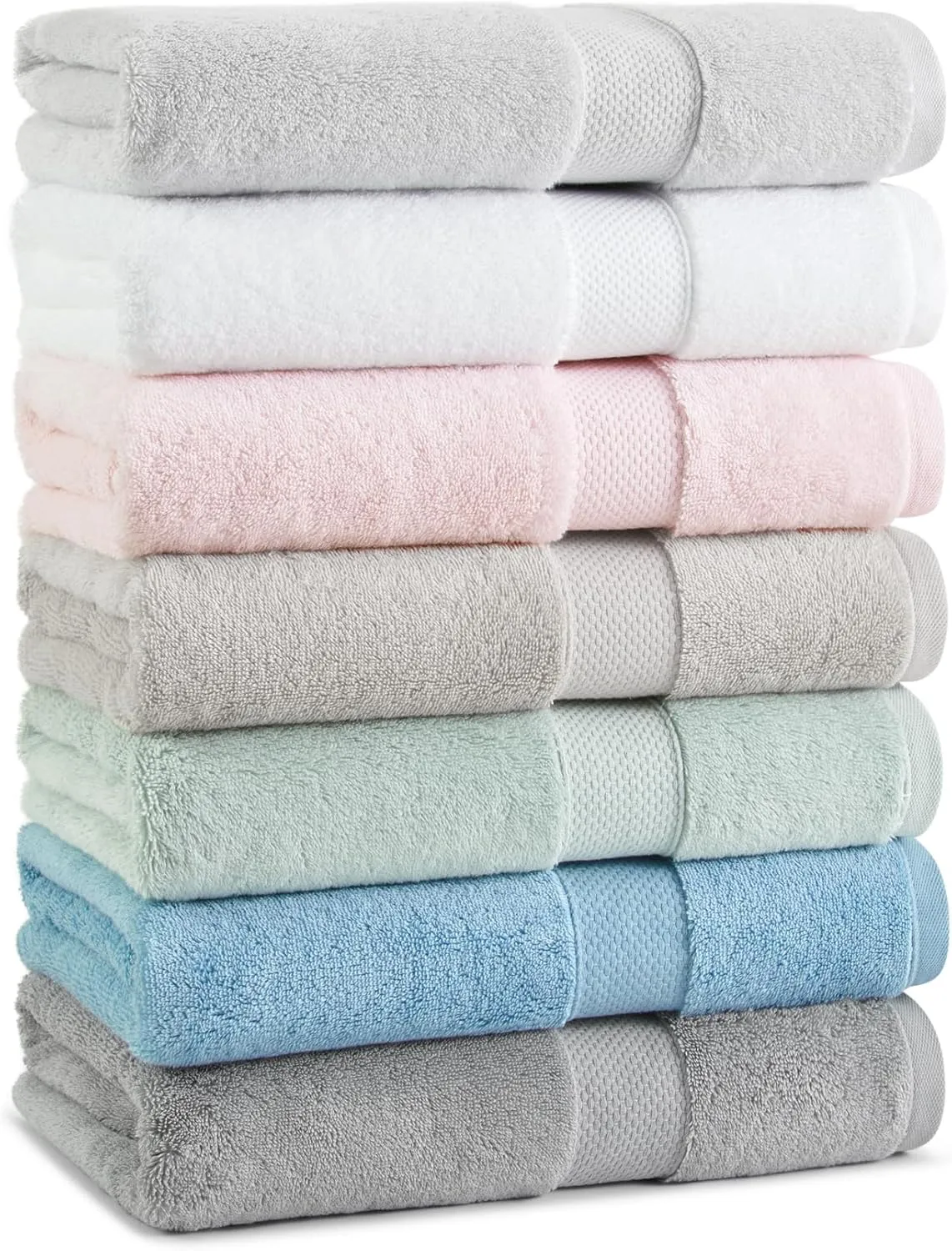 Aston & Arden Egyptian Bath Towels - Pack of 2 - Oversized Ultra Soft Thick & Absorbent, 100% Ringspun Egyptian Cotton Bathroom Towel for Spa, Hotel, 600 GSM, 30 x 54 in, Green