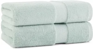 Aston & Arden Egyptian Bath Towels - Pack of 2 - Oversized Ultra Soft Thick & Absorbent, 100% Ringspun Egyptian Cotton Bathroom Towel for Spa, Hotel, 600 GSM, 30 x 54 in, Green