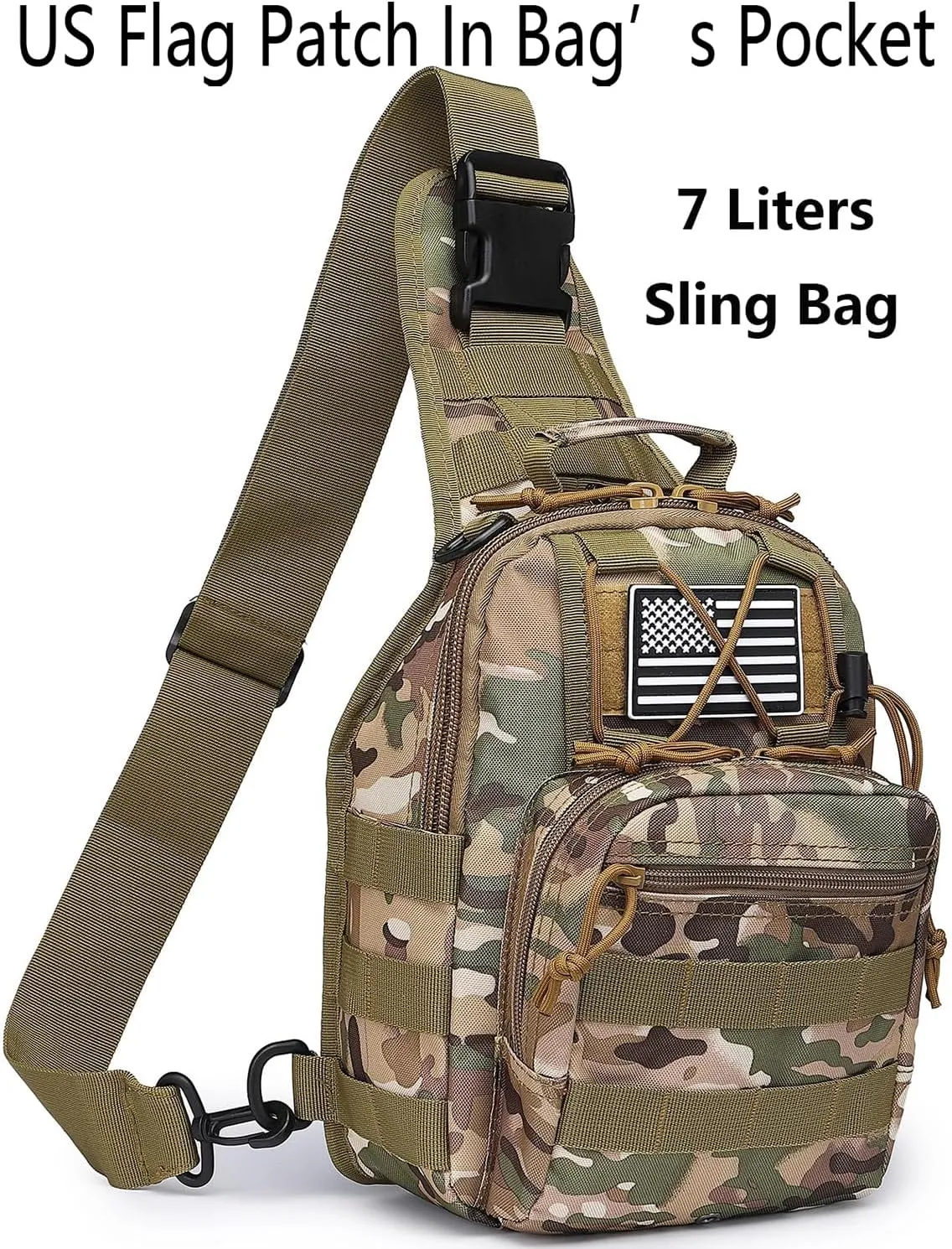 ATBP Small Tactical Sling Bag for Men with Holster Military EDC Shoulder Bag CCW Crossbody Bag 7 Liters