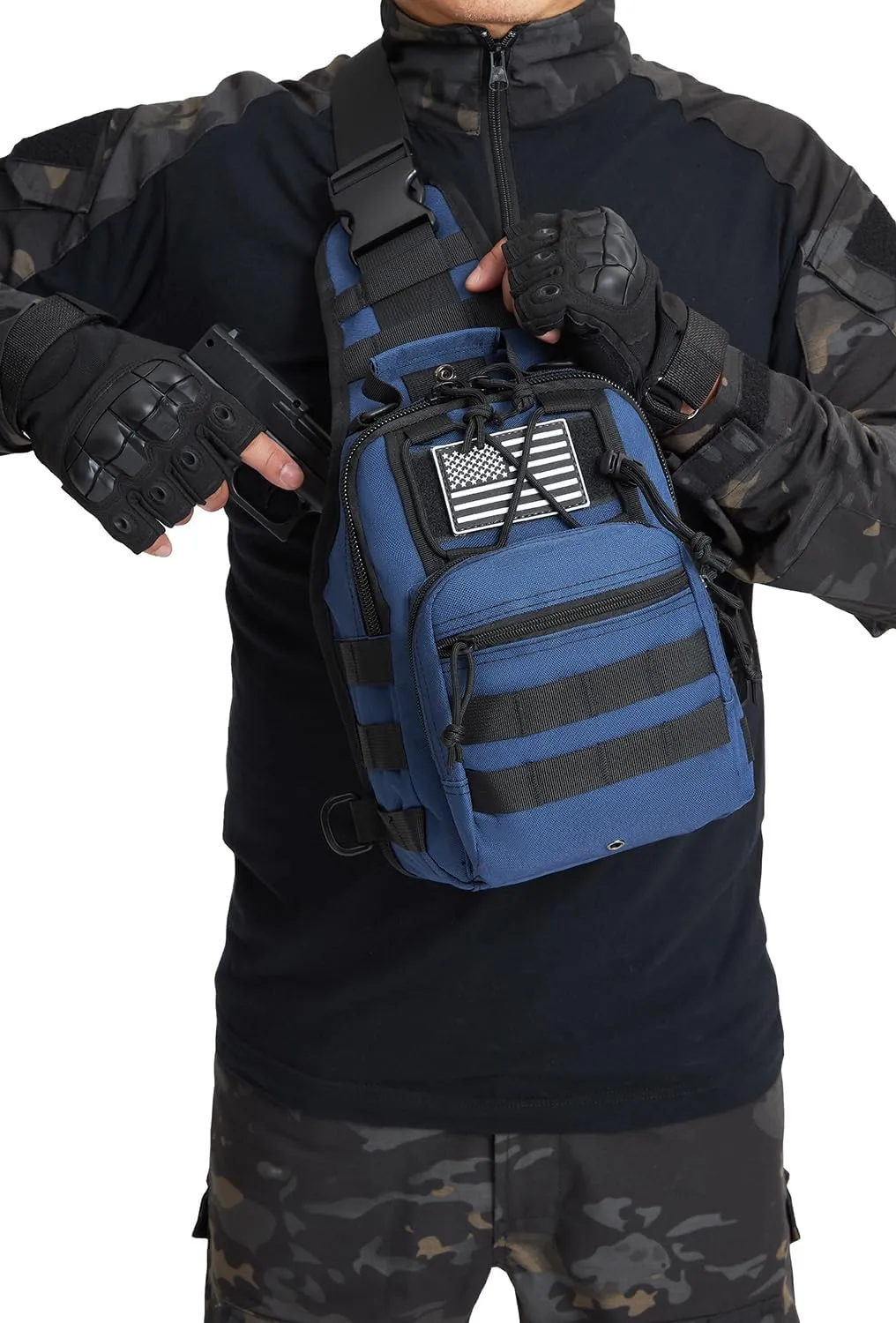 ATBP Small Tactical Sling Bag for Men with Holster Military EDC Shoulder Bag CCW Crossbody Bag 7 Liters