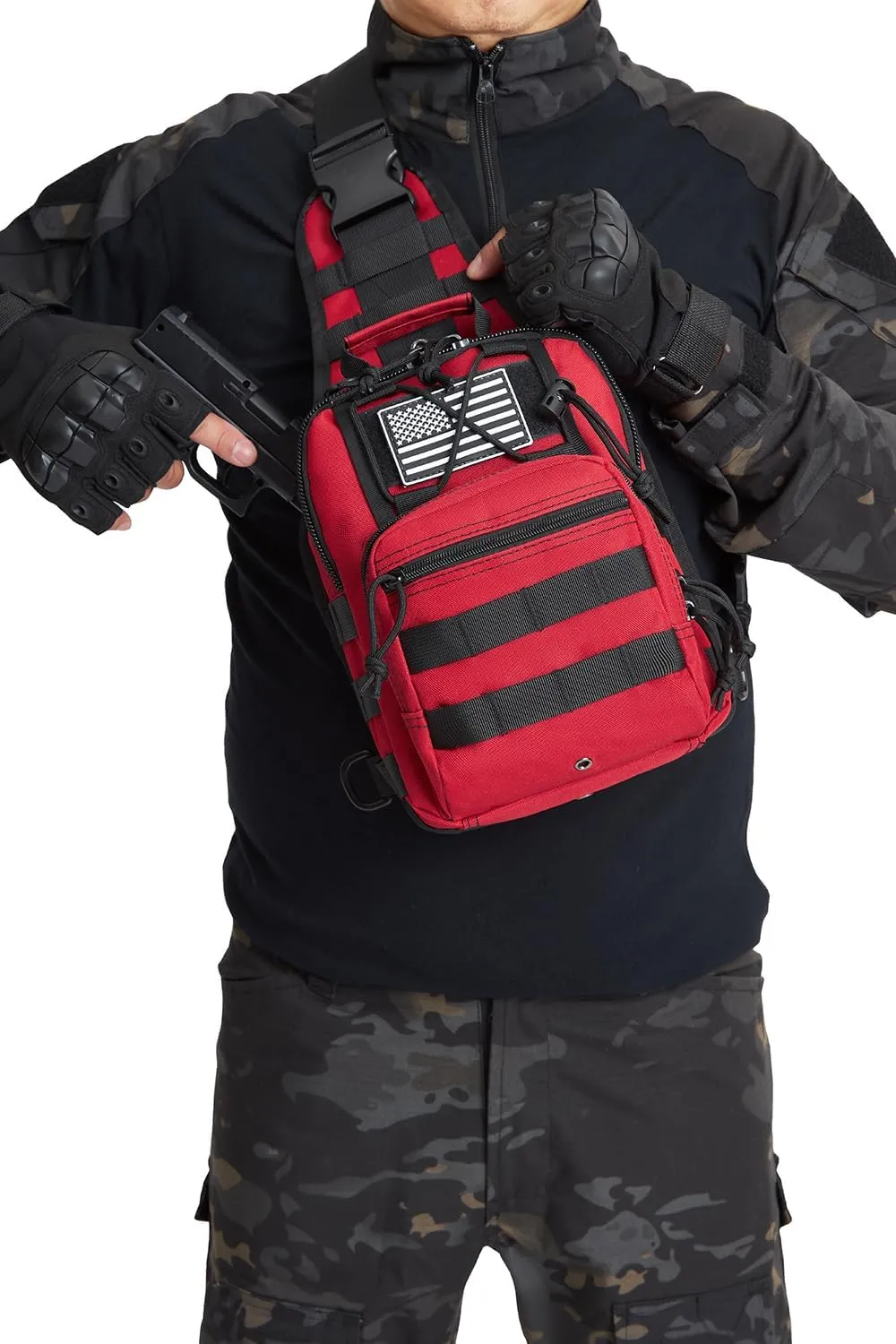 ATBP Small Tactical Sling Bag for Men with Holster Military EDC Shoulder Bag CCW Crossbody Bag 7 Liters