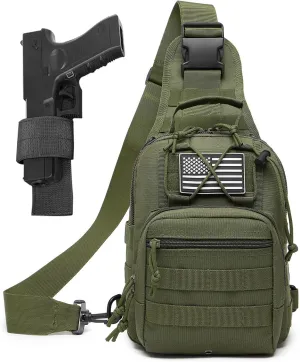 ATBP Small Tactical Sling Bag for Men with Holster Military EDC Shoulder Bag CCW Crossbody Bag 7 Liters