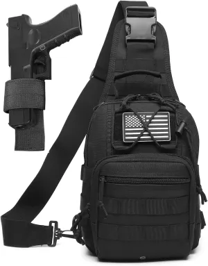 ATBP Small Tactical Sling Bag for Men with Holster Military EDC Shoulder Bag CCW Crossbody Bag 7 Liters