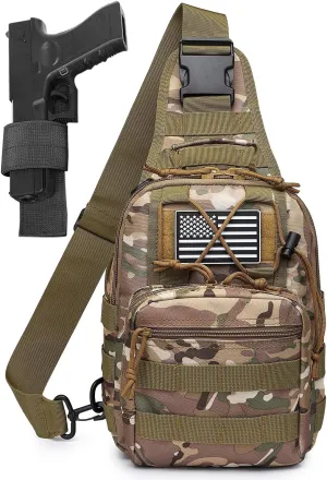 ATBP Small Tactical Sling Bag for Men with Holster Military EDC Shoulder Bag CCW Crossbody Bag 7 Liters