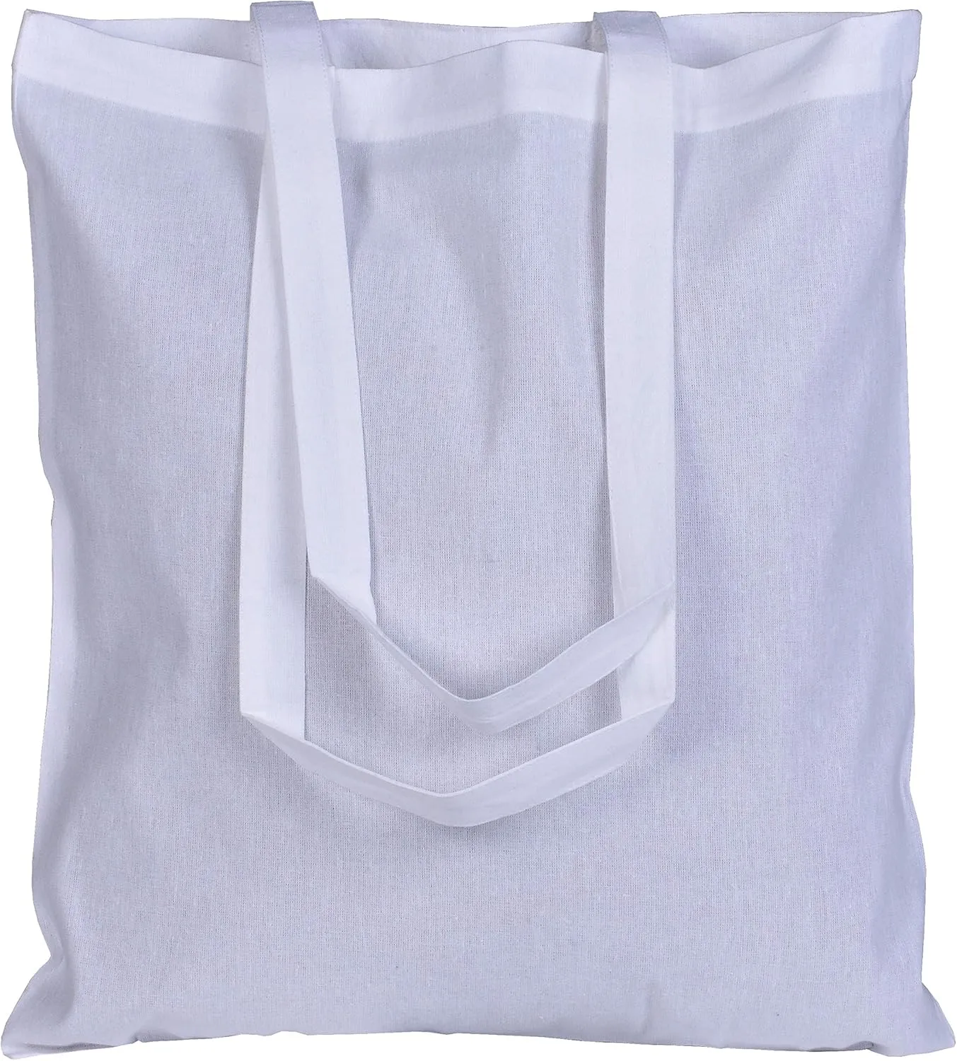 ATMOS GREEN 12 pack 15 X 16 inch with 27" handle WHITE Color 5.5 Oz Recycled cotton reusable grocery bags eco friendly super strong great choice for promotion branding Made in India