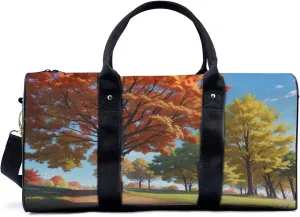 Autumn red maple tree Travel Duffel Bag for Woman Weekender Bag Man Tote Gym Bag Sport Gym Bag Hospital Bag for Labor and Delivery Overnight Bag Luggage Bag