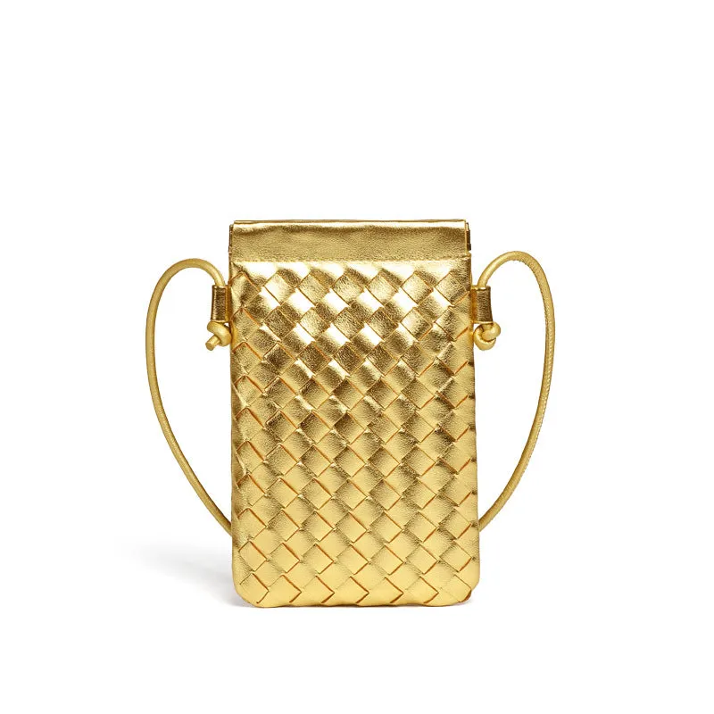Autumn Woven Cell Niche Texture Mini Crossbody Bags