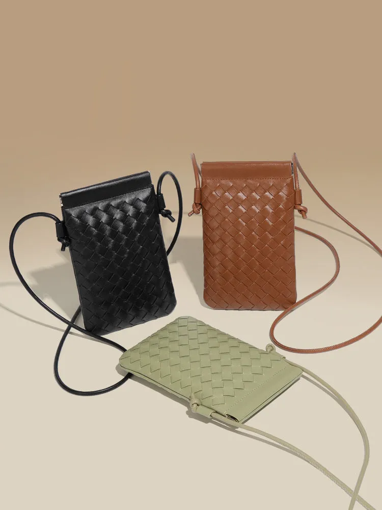 Autumn Woven Cell Niche Texture Mini Crossbody Bags