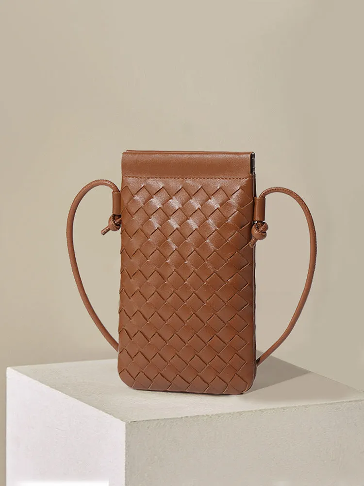 Autumn Woven Cell Niche Texture Mini Crossbody Bags