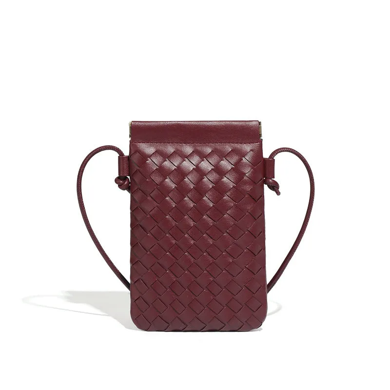 Autumn Woven Cell Niche Texture Mini Crossbody Bags