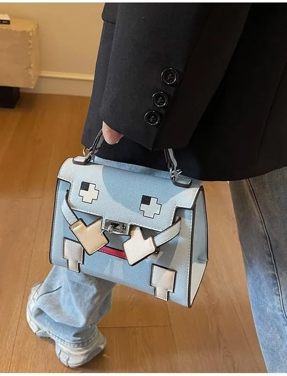 Axcone Fashionable and trendy cute cartoon style single diagonal cross handbag