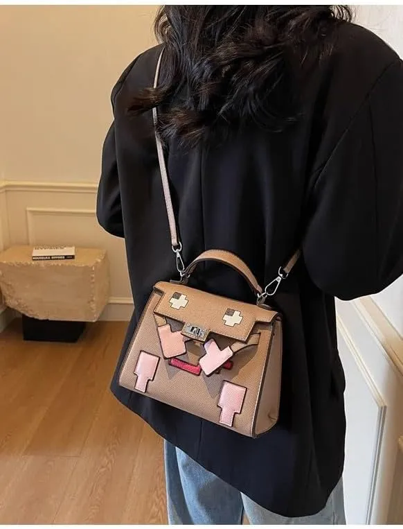 Axcone Fashionable and trendy cute cartoon style single diagonal cross handbag
