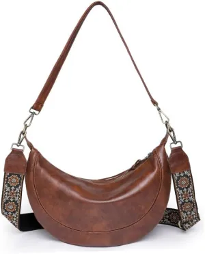 Axcone Fashionable retro casual crescent shoulder bag, crossbody bag