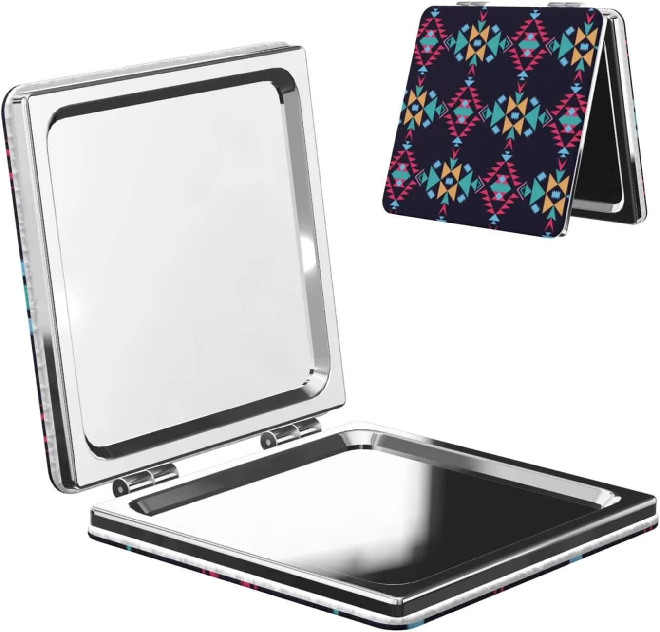 Aztec Navajo Print Small Makeup Mirror Portable Travel Cosmetic Mirror Folding Small Pocket Mirror
