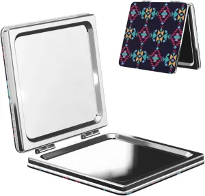 Aztec Navajo Print Small Makeup Mirror Portable Travel Cosmetic Mirror Folding Small Pocket Mirror