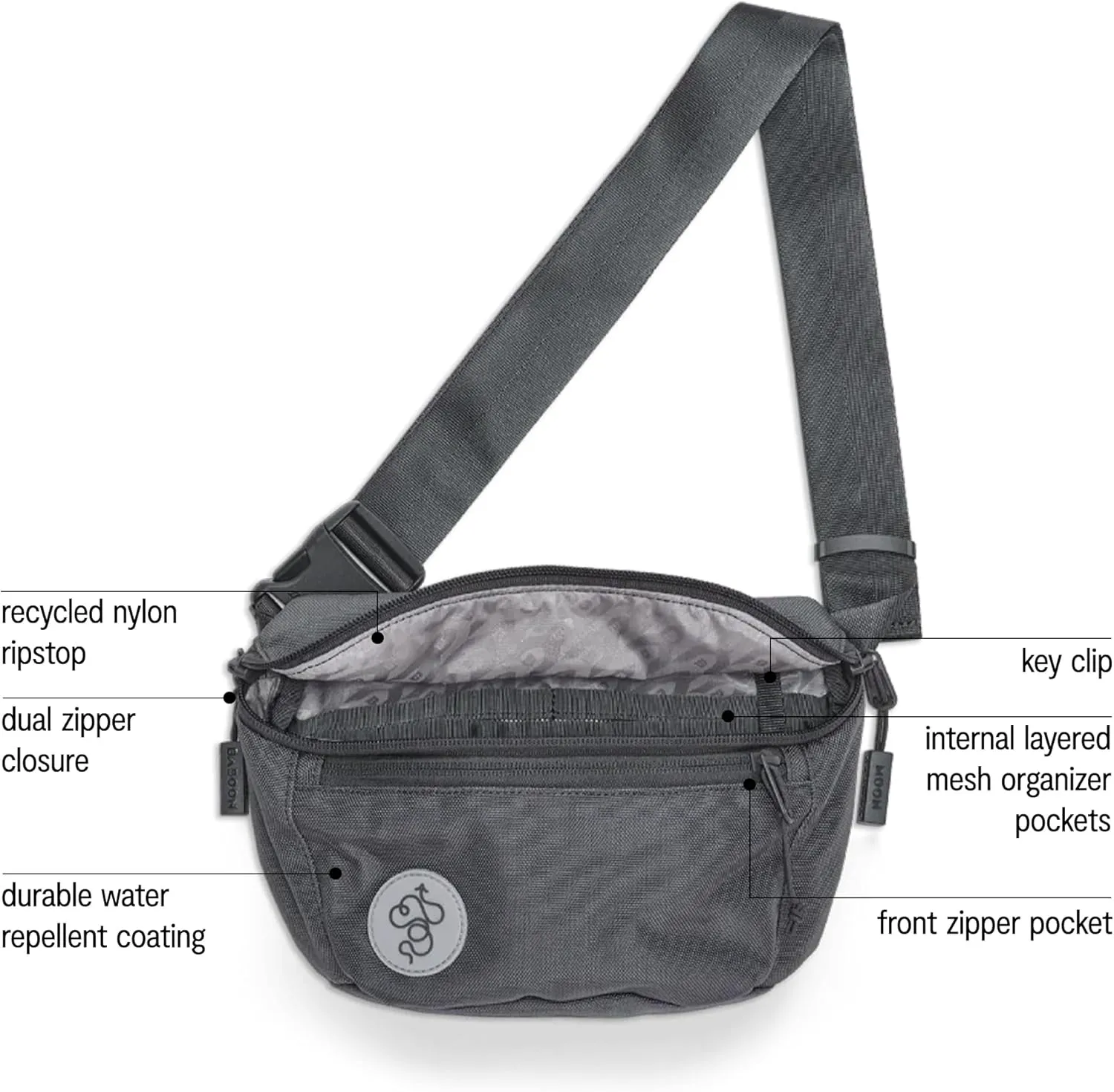 Baboon to the Moon Full Size Fanny Pack 3L – Womens Crossbody, Belt Bag for Women, Fanny Pack for Men, Crossbody Bags for Women Travel, Waist Bags