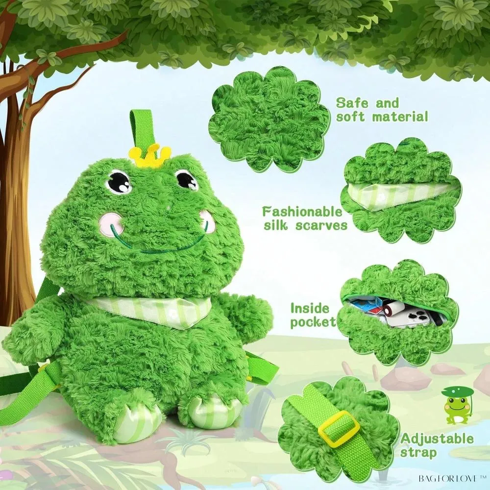 BagForLove - Kawaii Crowned Frog Plush Shoulder Bag
