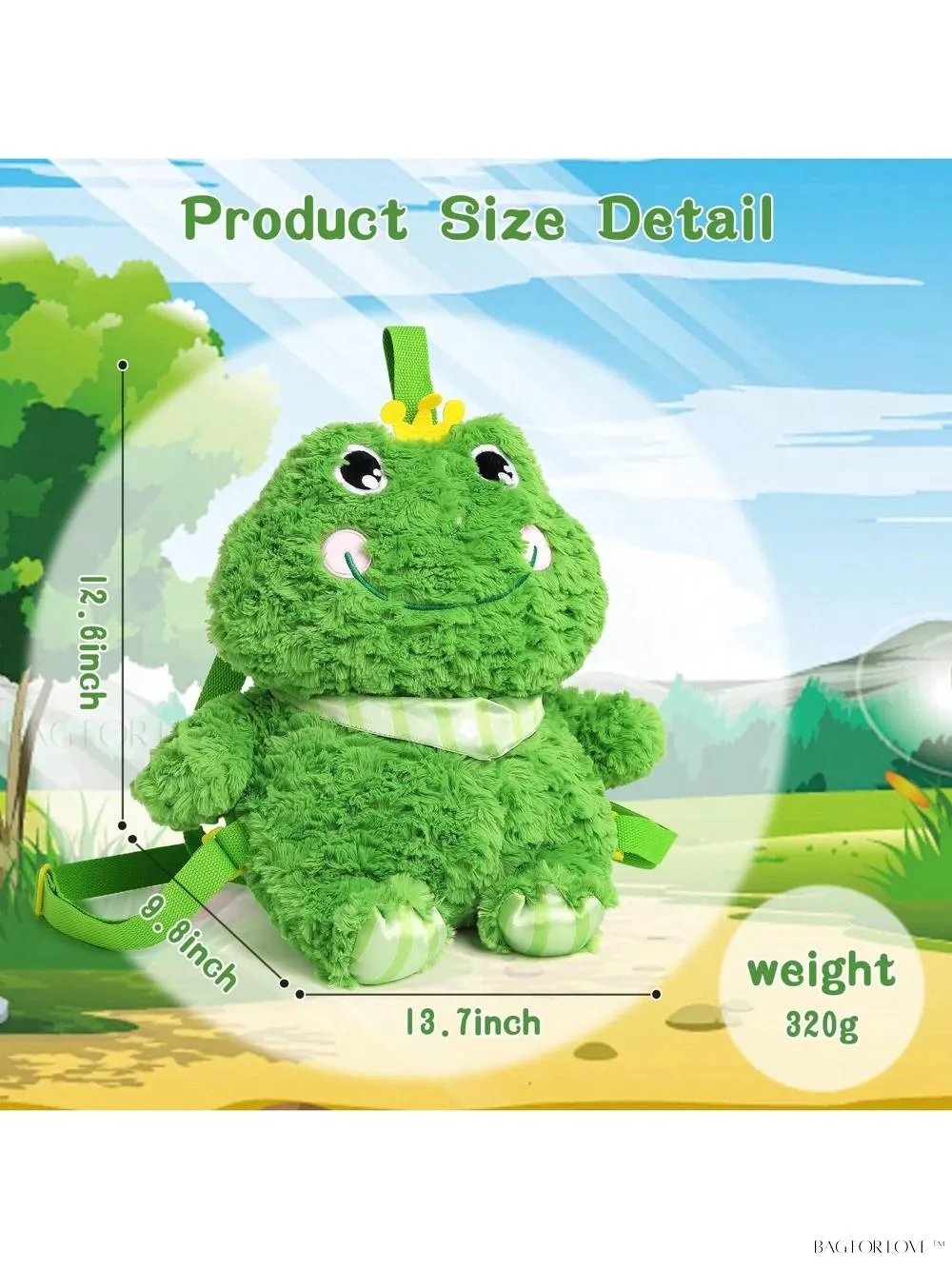 BagForLove - Kawaii Crowned Frog Plush Shoulder Bag