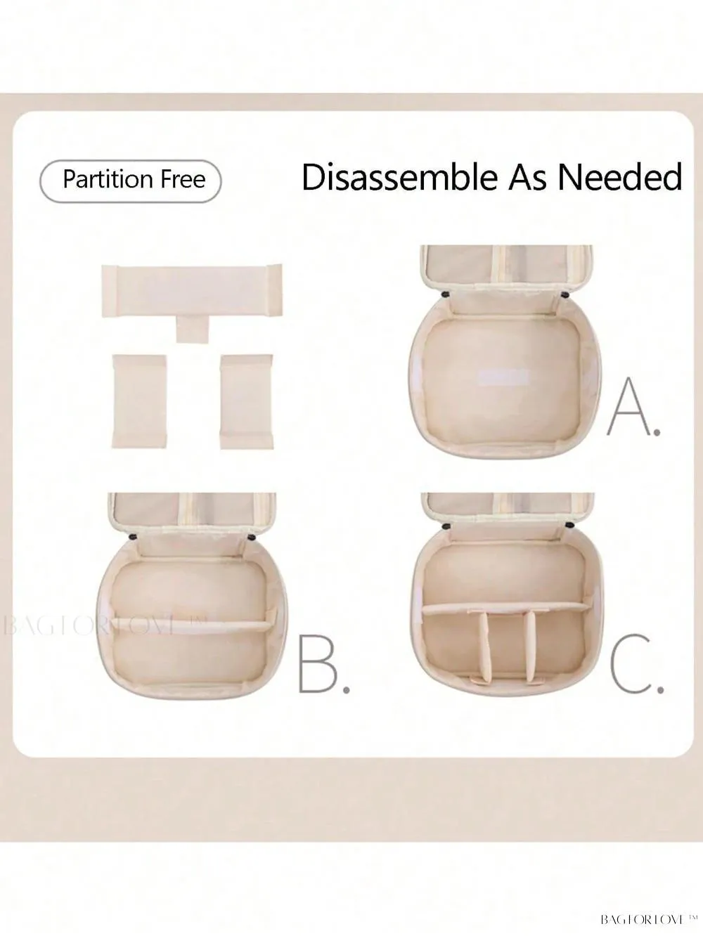BagForLove - Spacious Cosmetic Organizer for Women's Travel Toiletry Needs