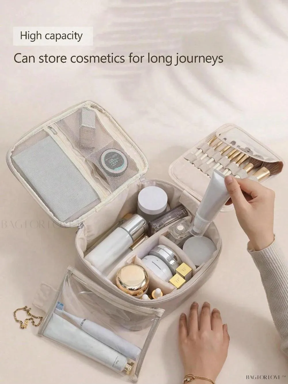 BagForLove - Spacious Cosmetic Organizer for Women's Travel Toiletry Needs