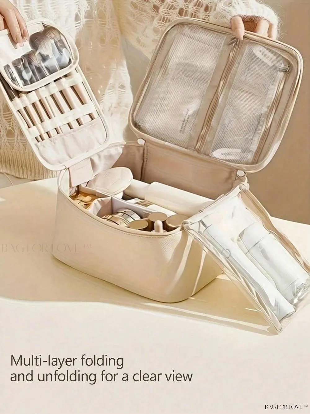 BagForLove - Spacious Cosmetic Organizer for Women's Travel Toiletry Needs