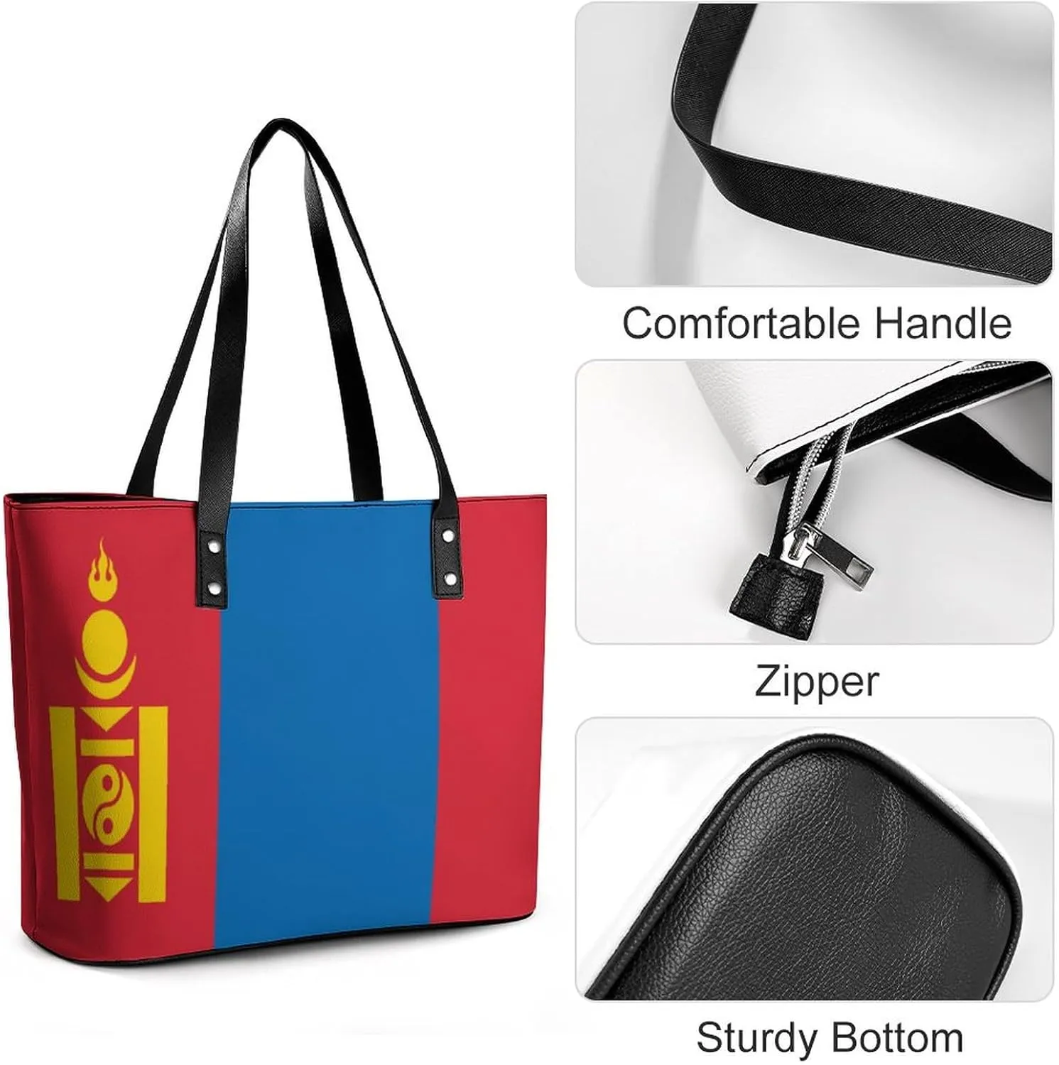 Bahrain Flag Fashionable Handbag Women Large Leather Tote Great for Travel