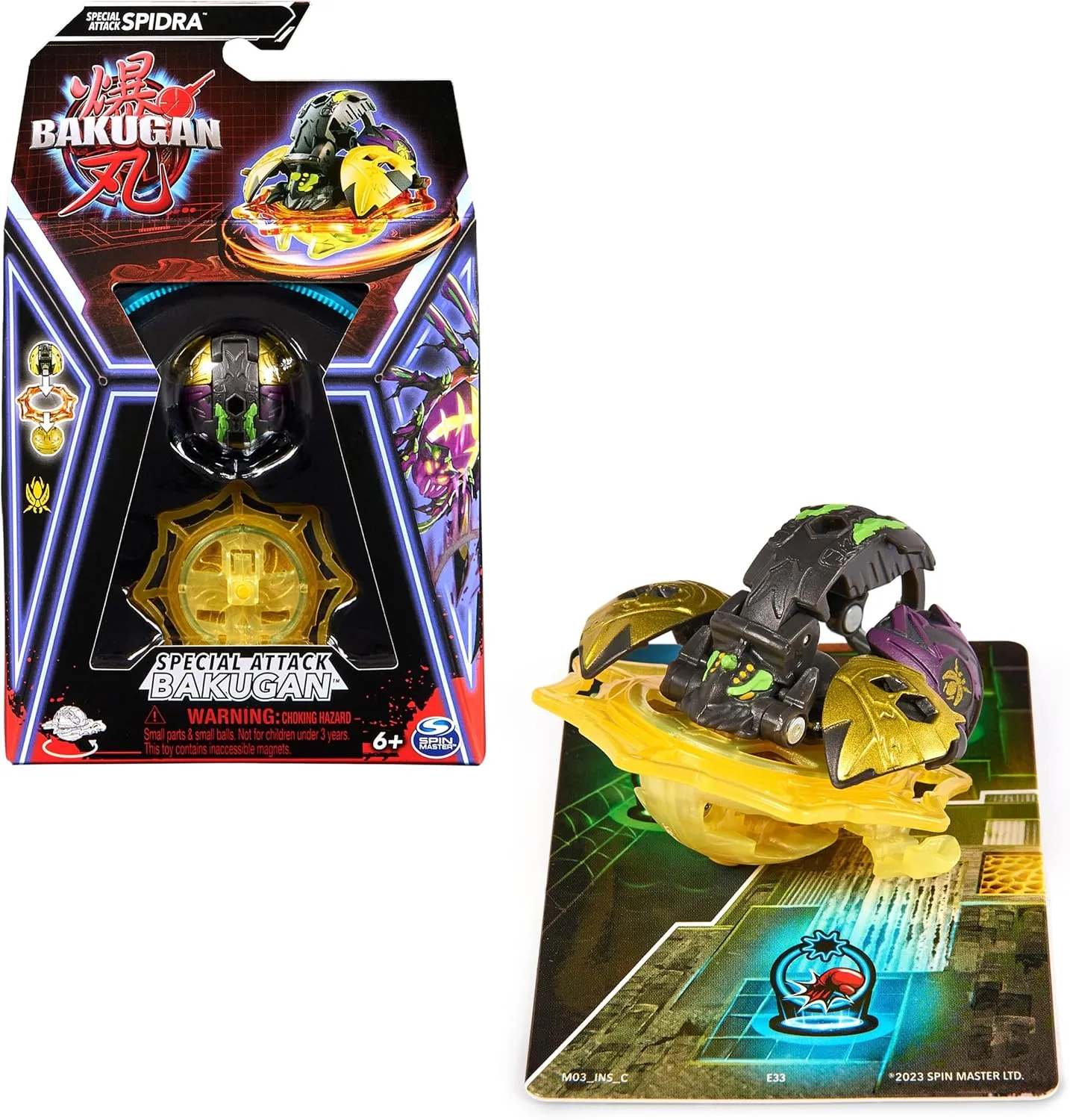 BAKUGAN, Special Attack Spidra, Collectible Action Figure, Customizable & Spinning Trading Cards, Toys for Boys and Girls Ages 6 , 6068100