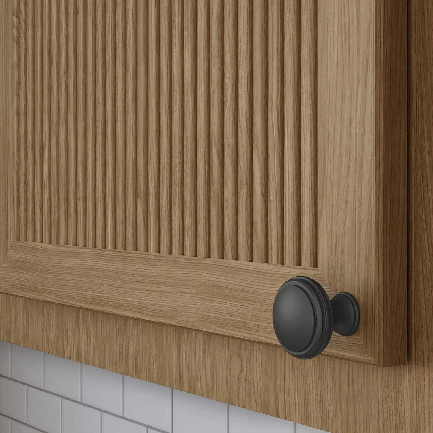 Baldwin 4456.BIN Severin Fayerman 1-1/4 Inch Mushroom Cabinet Knob from The Estate Collection - Satin Black