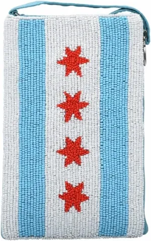 Bamboo Trading Club Bag Chicago Flag, 4.5-inch Width x 7.5-inch Height