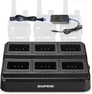 BAOFENG UV-5R Six Way Charger Multi Unit Charger Station for BF-F8HP UV-5R  UV-5RE UV-5RTP UV-5X3 Walkie Talkie and Battery, 1Pack