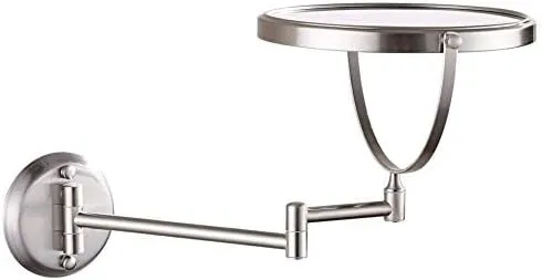 Bathroom Makeup Mirrors,8 Inch Wall Mounted Magnifying Sturdy Double Sided Adjustable Cosmetic Shaving Vanity Extendable,Chrome,3X(Nickel,7X)