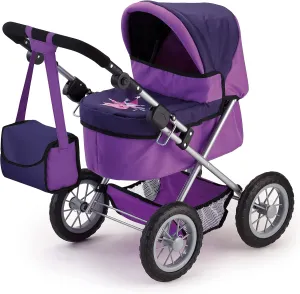 Bayer Designs: Doll Pram for Dolls up to 18", Stroller for Doll, Easily Foldable for Transporation, Adjustable Handle, Bag Included
