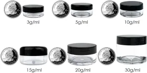 Beauticom 20 gram/20ml Empty Clear Small Round Travel Container Jar Pots with Lids for Make Up Powder, Eyeshadow Pigments, Lotion, Creams, Lip Balm, Lip Gloss, Samples (48 Pieces, Teal)