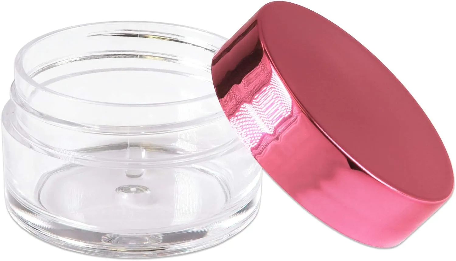 Beauticom 20g/20ml USA Acrylic Round Clear Jars with Lids for Lip Balms, Creams, Make Up, Cosmetics, Samples, Ointments (240 Jars, Metallic Rose-Pink Gold)