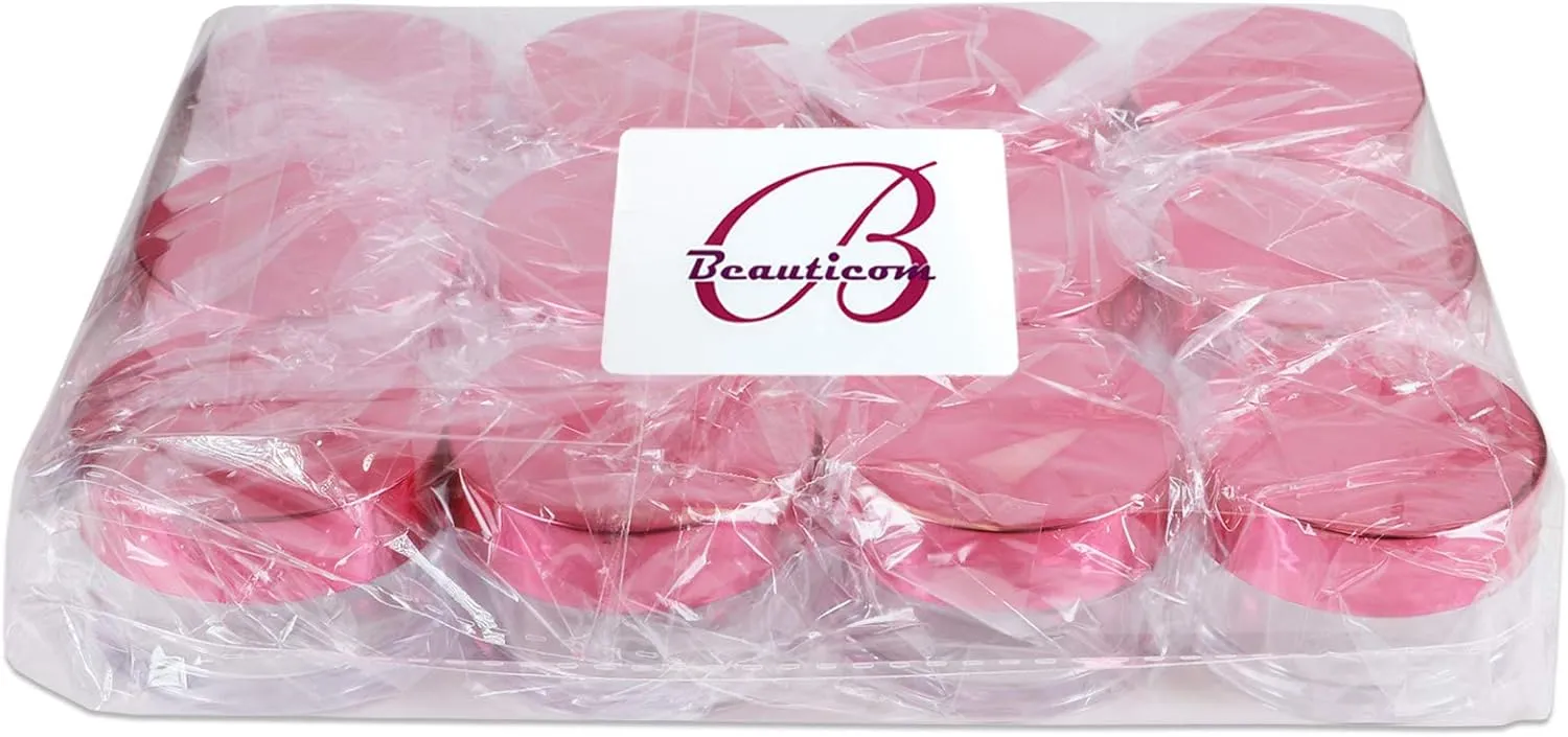 Beauticom 20g/20ml USA Acrylic Round Clear Jars with Lids for Lip Balms, Creams, Make Up, Cosmetics, Samples, Ointments (240 Jars, Metallic Rose-Pink Gold)