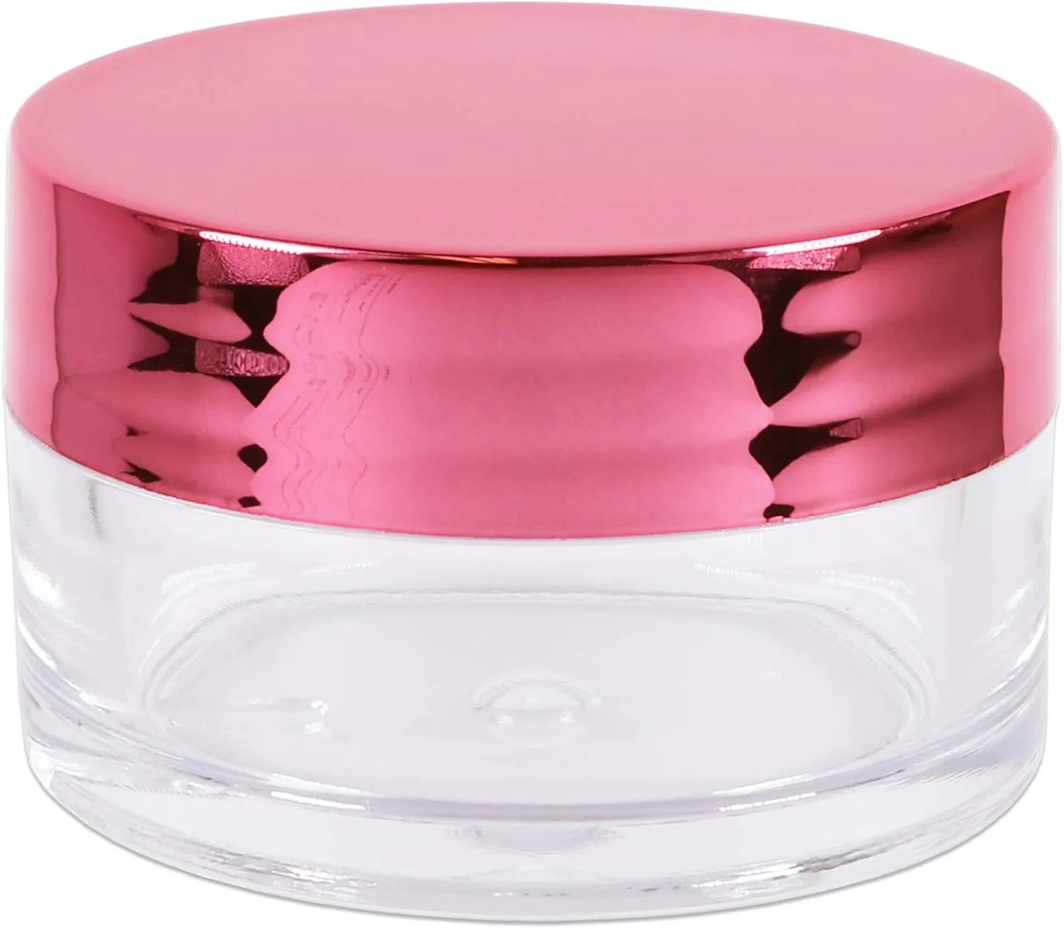 Beauticom 20g/20ml USA Acrylic Round Clear Jars with Lids for Lip Balms, Creams, Make Up, Cosmetics, Samples, Ointments (240 Jars, Metallic Rose-Pink Gold)