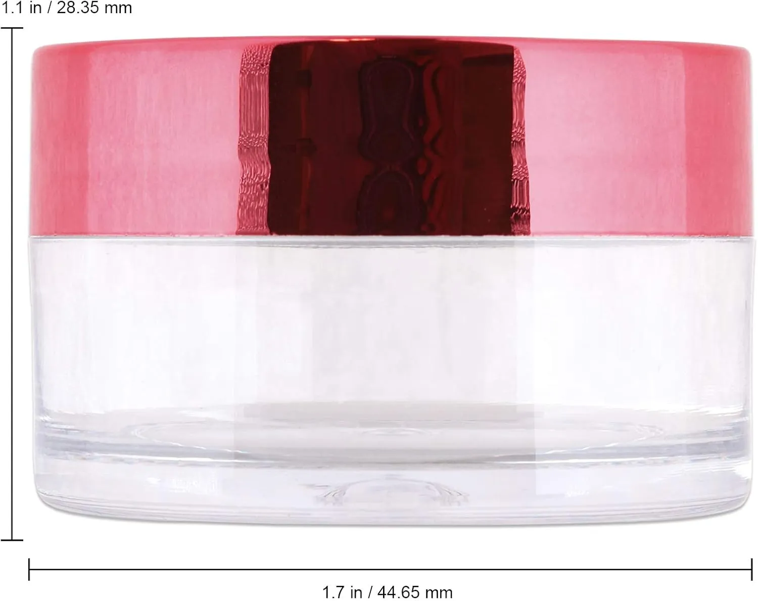 Beauticom 20g/20ml USA Acrylic Round Clear Jars with Lids for Lip Balms, Creams, Make Up, Cosmetics, Samples, Ointments (240 Jars, Metallic Rose-Pink Gold)