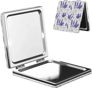 Beautiful Lavender Flowers Women Mini Cosmetic Mirror Folding Portable Pocket Makeup Mirror