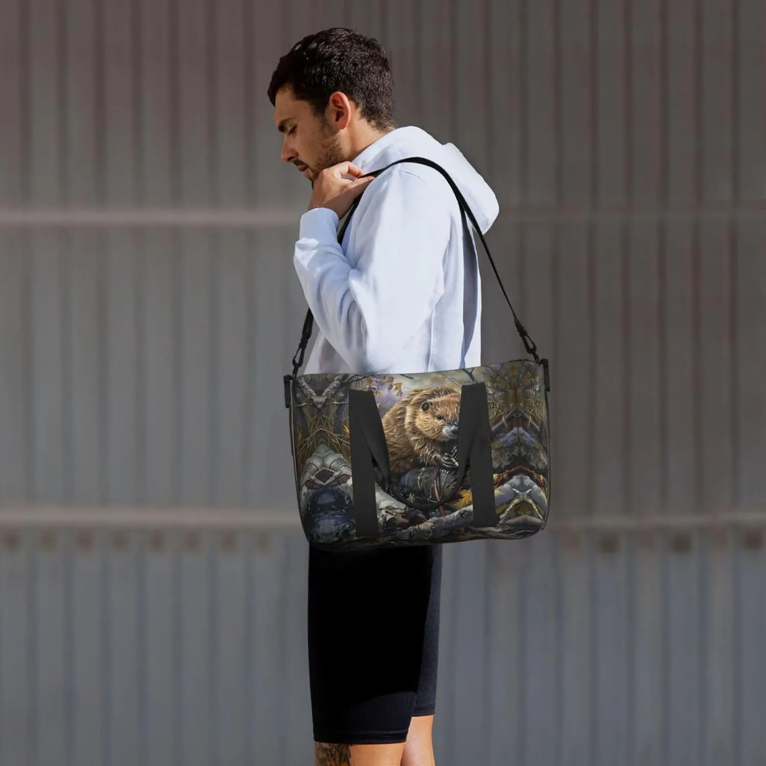 Beaver Working Small Duffel Bag Foldable Travel Bag Weekender Bag Overnight Gym Hospital Bags For Women&Men