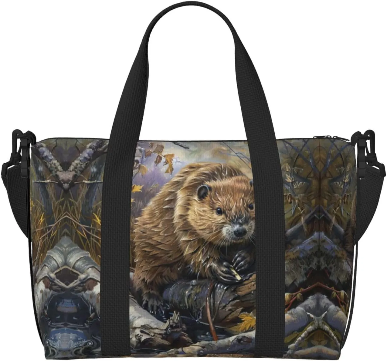 Beaver Working Small Duffel Bag Foldable Travel Bag Weekender Bag Overnight Gym Hospital Bags For Women&Men