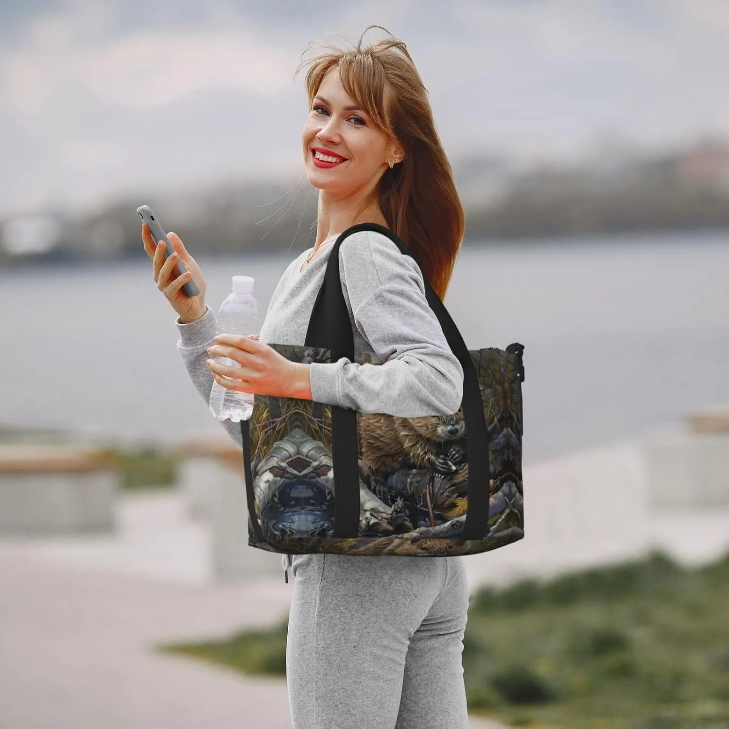 Beaver Working Small Duffel Bag Foldable Travel Bag Weekender Bag Overnight Gym Hospital Bags For Women&Men