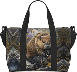 Beaver Working Small Duffel Bag Foldable Travel Bag Weekender Bag Overnight Gym Hospital Bags For Women&Men