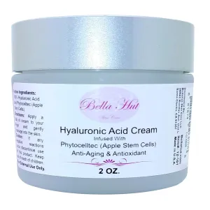 Bellahut 100% Hyaluronic Acid Cream (2 OZ, 16 OZ) Infused With Apple Stem Cells | Anti-aging Antioxidant Cream That Helps to Reduce Fine Lines and Wrinkles | MADE IN USA (2 Ounce)