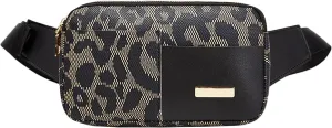 Belt Bag Crossbody Fanny Pack for Women Men - PU Leather Fashionable Waist Pouch for Travel Bum Purse with Extender Strap Medium Plus Size Trendy Waterproof | Workout/Traveling (Leopard Black )
