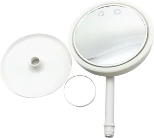 BESTYASH 1PC Rotating LED Light Vanity Mirror with Fan Desktop Makeup Mirror for Routine Present for Makeup Lovers Stable Base for Easy Use