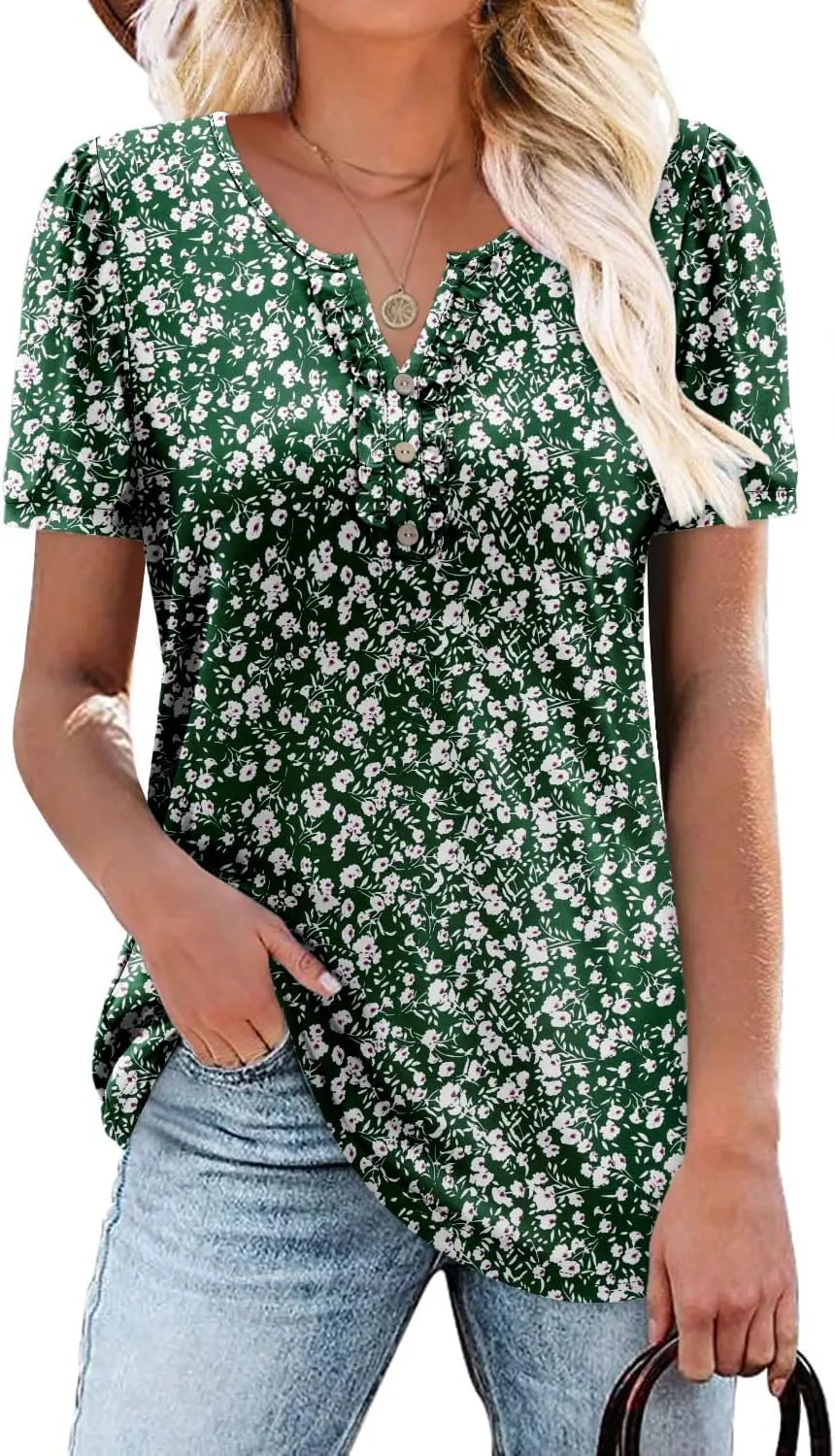BETTE BOUTIK Womens Summer Tunic Tops Short Sleeve Trendy Shirts Casual Blouse