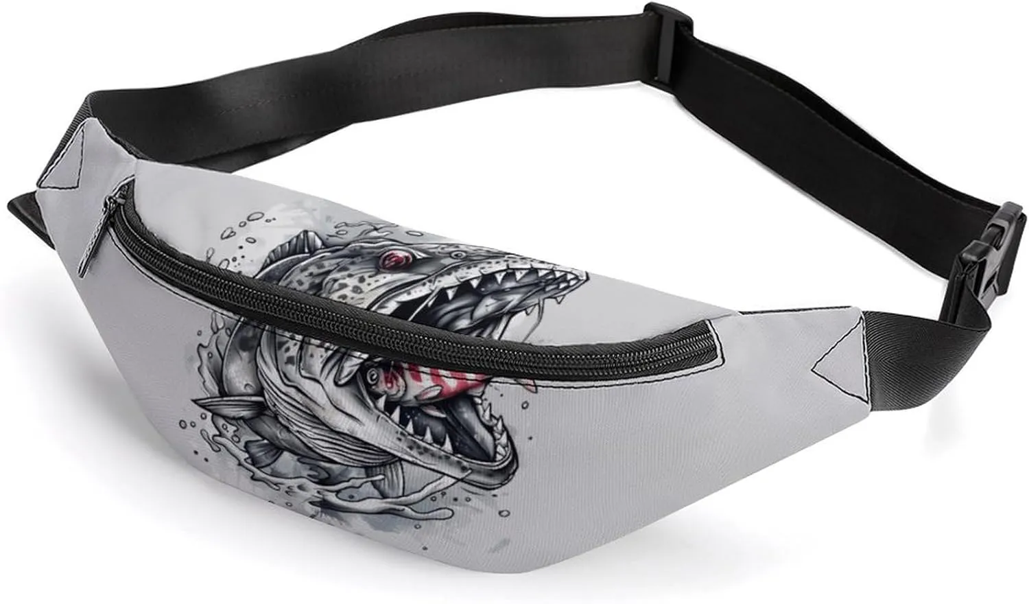 Big Fish and Small Fish Cute Fanny Pack Crossbody Lightweight Waist Bag for Men Women Outdoors Sports Hiking