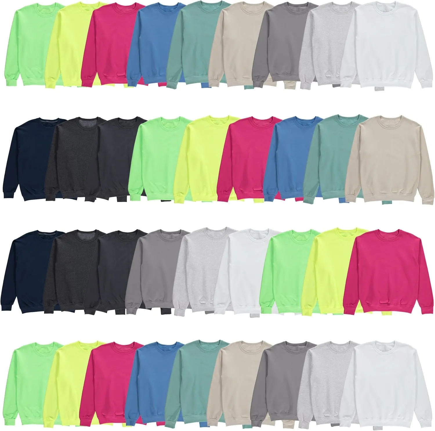 BILLIONHATS 36 Pack Mens Adult Crewneck Fleece Lined Pullover Sweatshirt Bulk, Men Sweatshirts, Homeless Shelter Donation