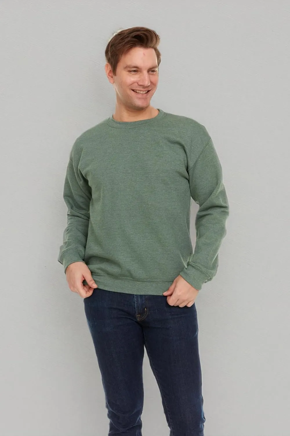 BILLIONHATS 36 Pack Mens Adult Crewneck Fleece Lined Pullover Sweatshirt Bulk, Men Sweatshirts, Homeless Shelter Donation