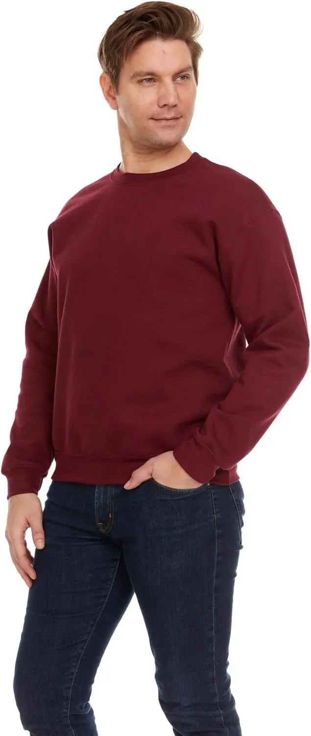 BILLIONHATS 36 Pack Mens Adult Crewneck Fleece Lined Pullover Sweatshirt Bulk, Men Sweatshirts, Homeless Shelter Donation